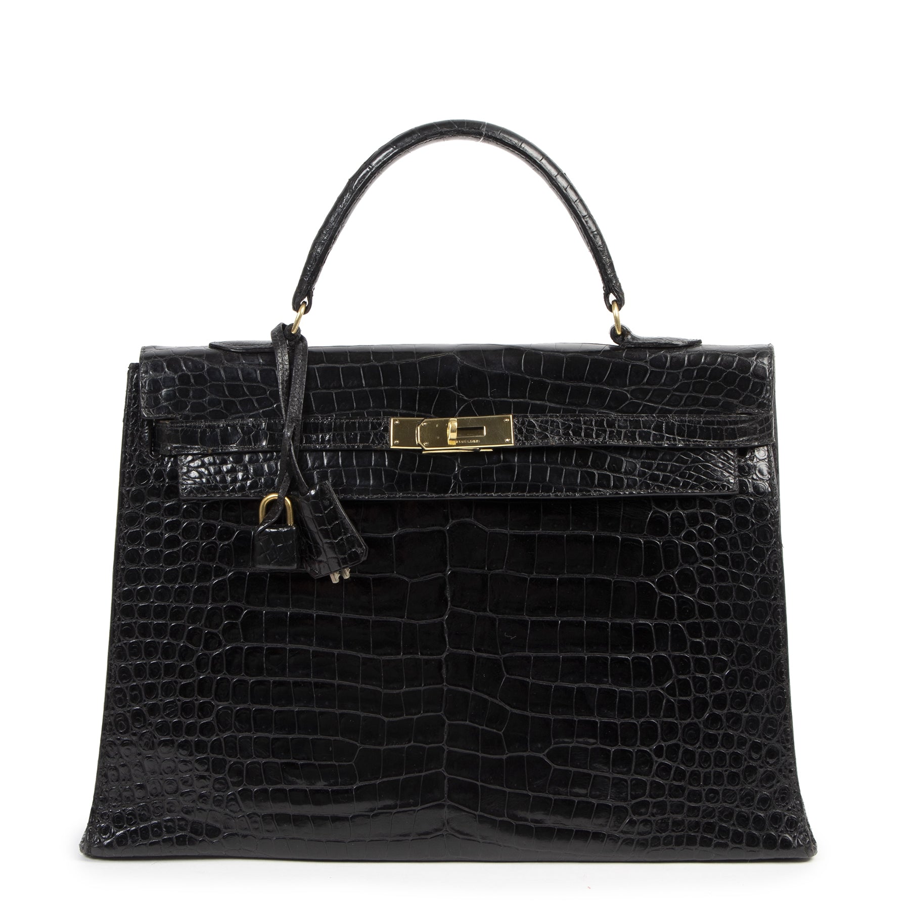 Hermès Kelly 35 Black Croco GHW for the best price online at Labellov