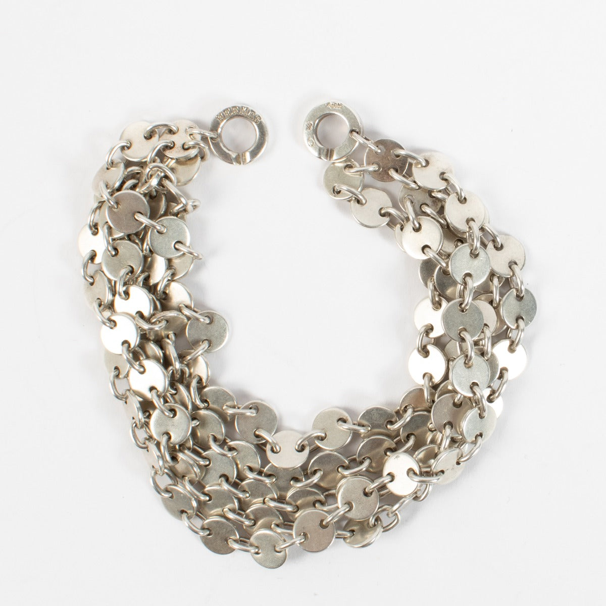 Hermès Sterling Silver Confettis 5 Rangs Bracelet