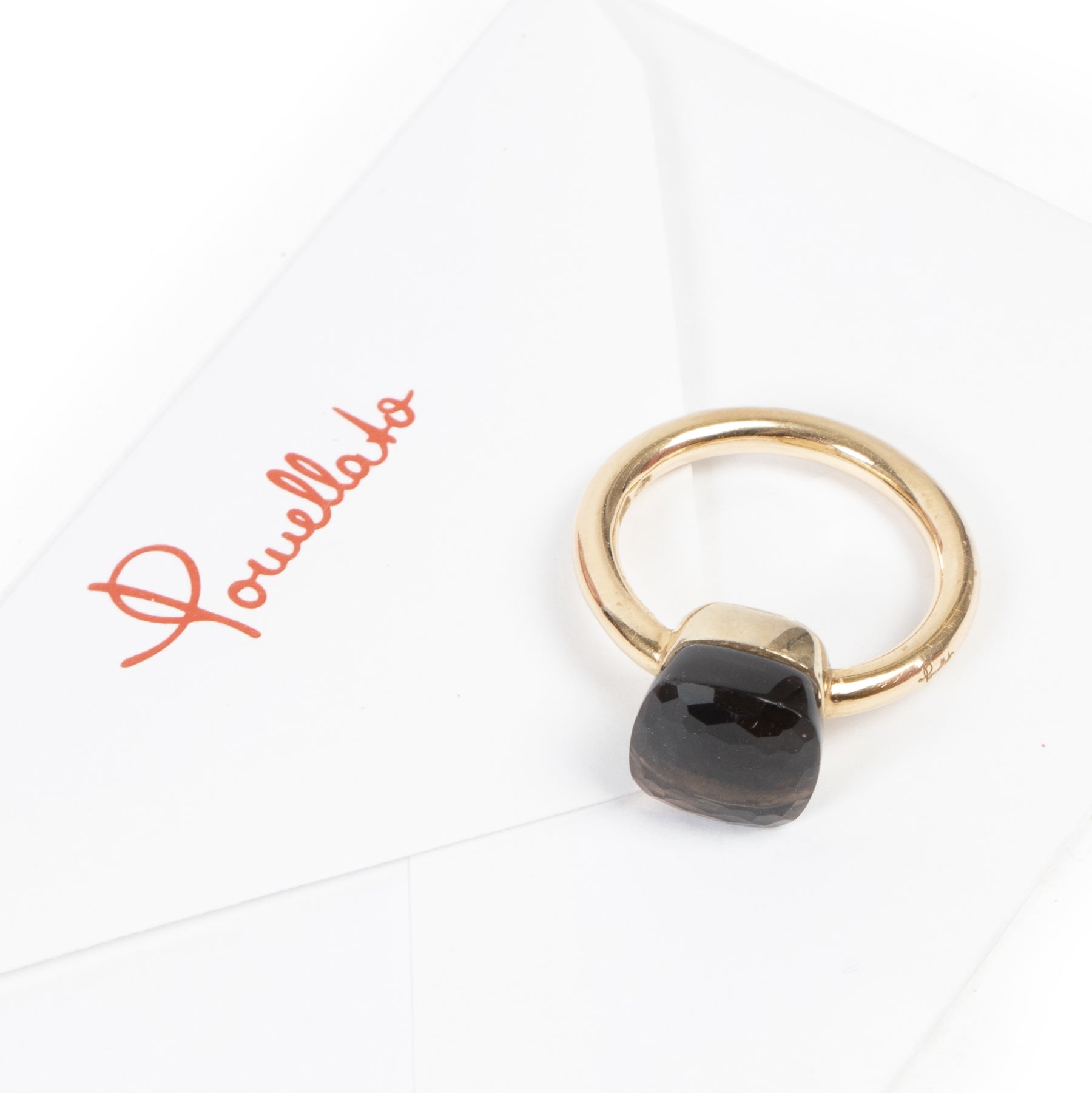 Pomellato Rose Gold Smoky Quartz Ring - Size 54