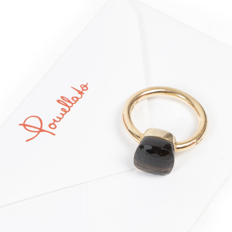 Pomellato Rose Gold Smoky Quartz Ring - Size 54