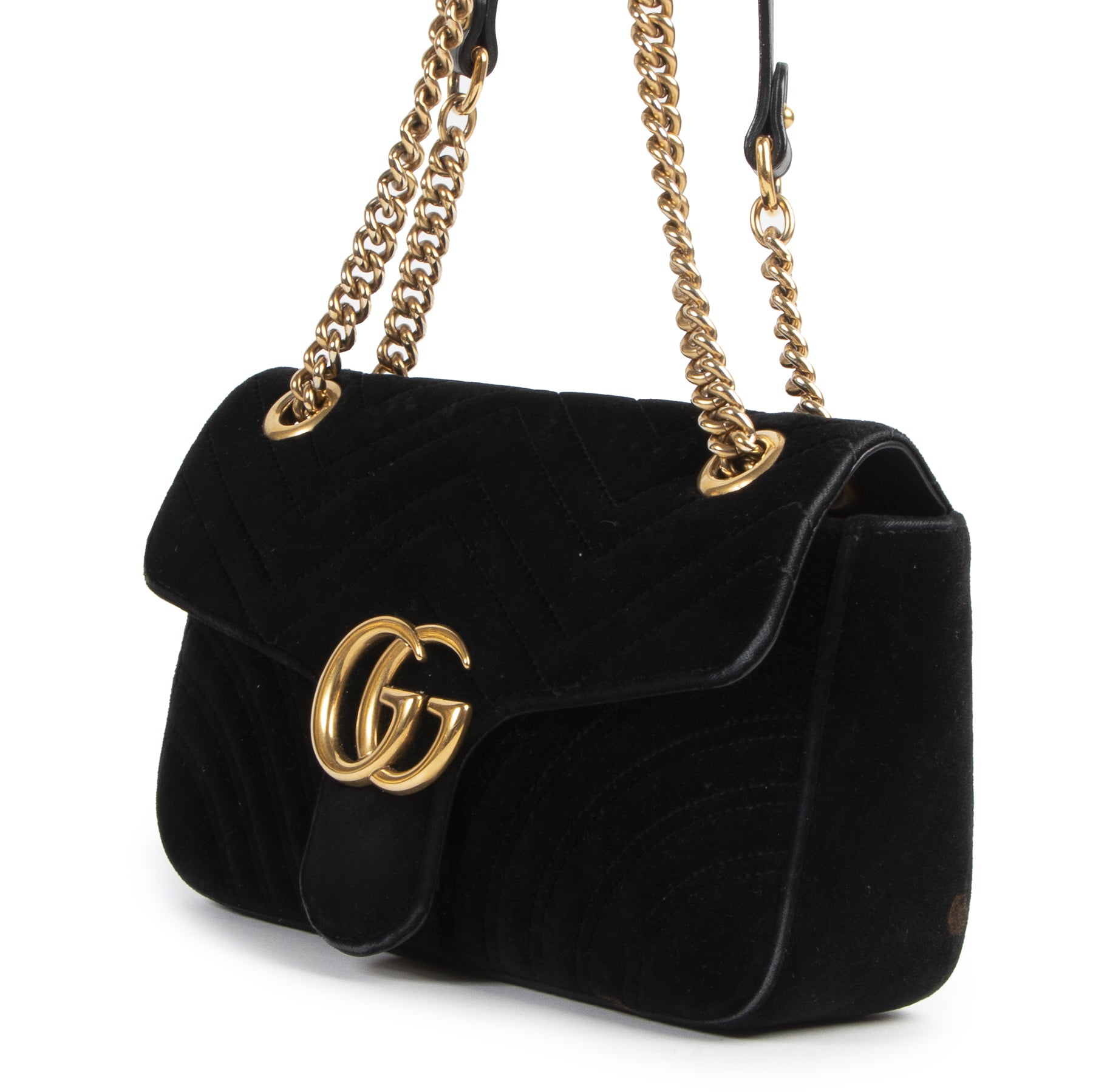 Gucci Black Velvet Marmont Bag for the best price at Labellov secondhand luxury