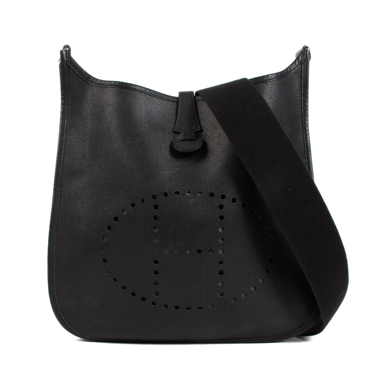 shop authentic second hand Hermès Evelyne 29 Black Epsom PHW on Labellov.com