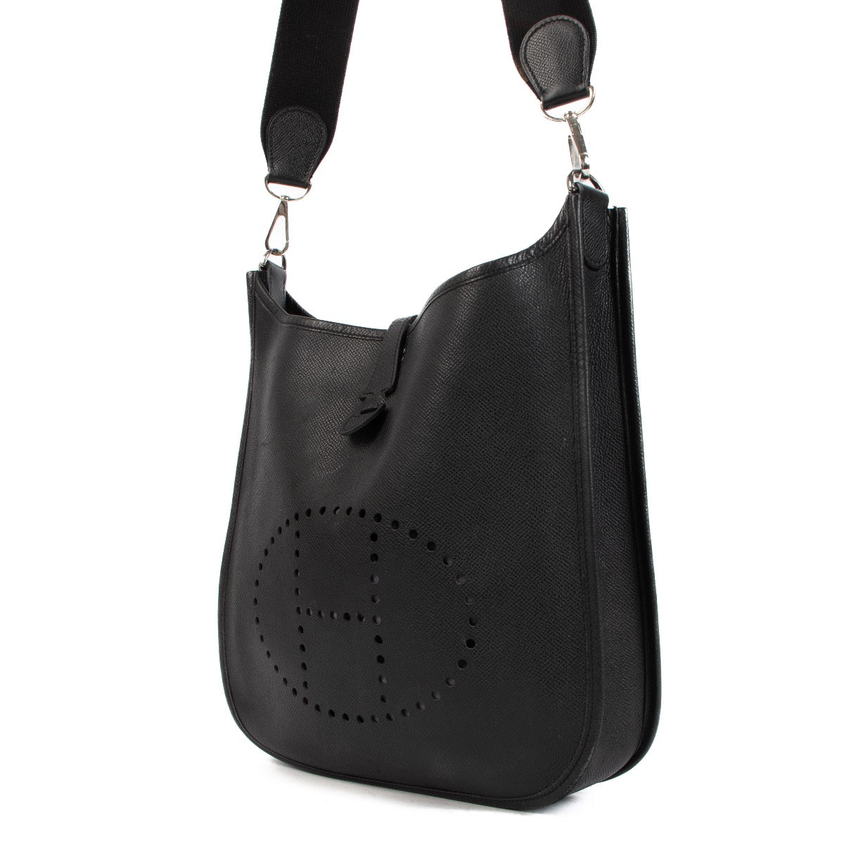 shop authentic second hand Hermès Evelyne 29 Black Epsom PHW on Labellov.com