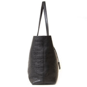 Authentieke Tweedehands Yves Saint Laurent Black Croco Shopping Tote Bag juiste prijs veilig online shoppen luxe merken webshop winkelen Antwerpen België mode fashion