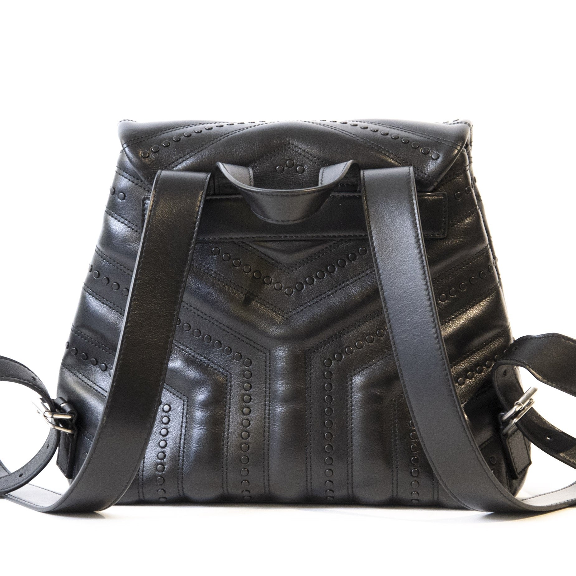 Authentieke Tweedehands Saint Laurent Loulou Black Backpack juiste prijs veilig online shoppen luxe merken webshop winkelen Antwerpen België mode fashion