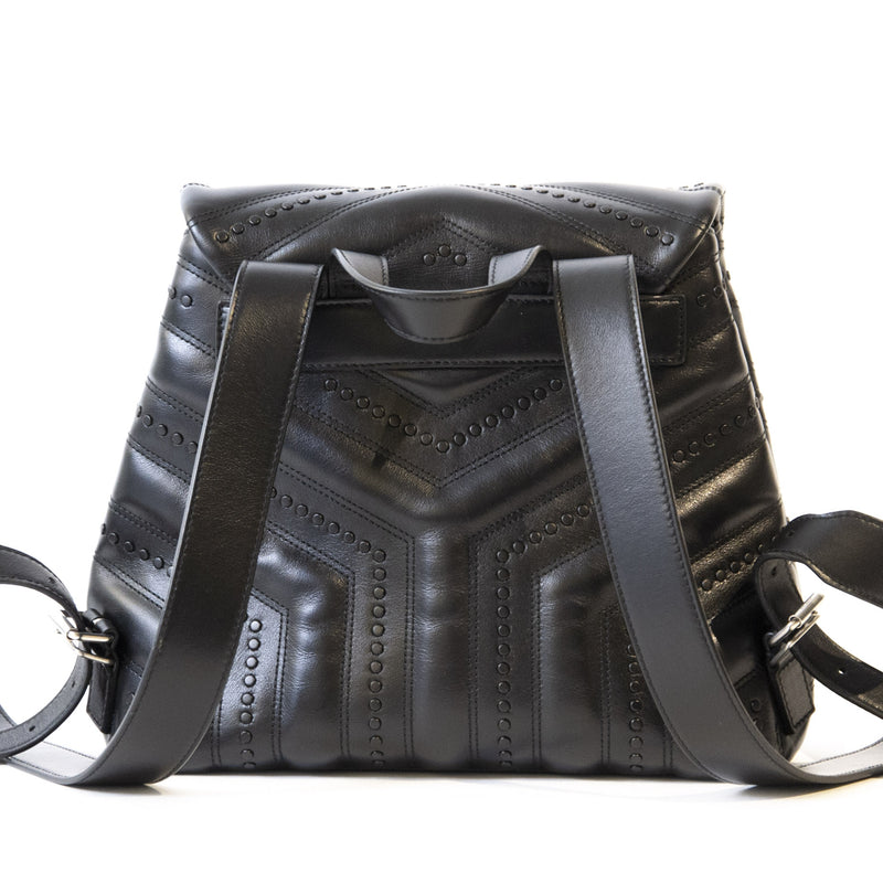 Authentieke Tweedehands Saint Laurent Loulou Black Backpack juiste prijs veilig online shoppen luxe merken webshop winkelen Antwerpen België mode fashion