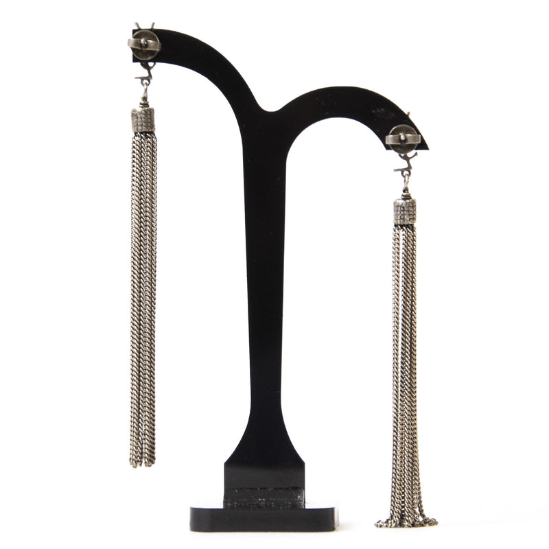 Authentieke Tweedehands Saint Laurent Loulou Tassel Earrings juiste prijs veilig online shoppen luxe merken webshop winkelen Antwerpen België mode fashion