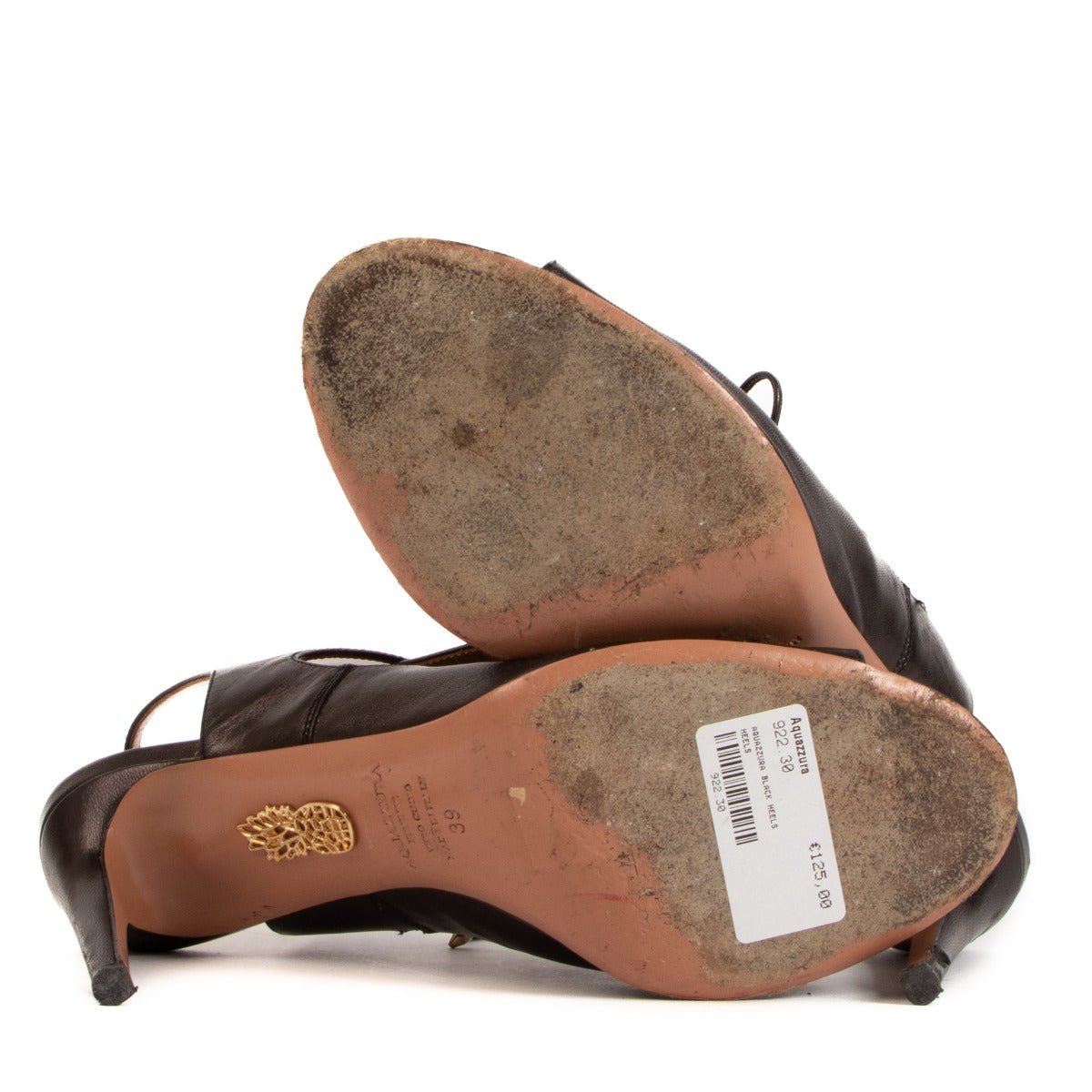 Aquazzura Zwarte Kanten Cut-Out Hakken - Maat 39