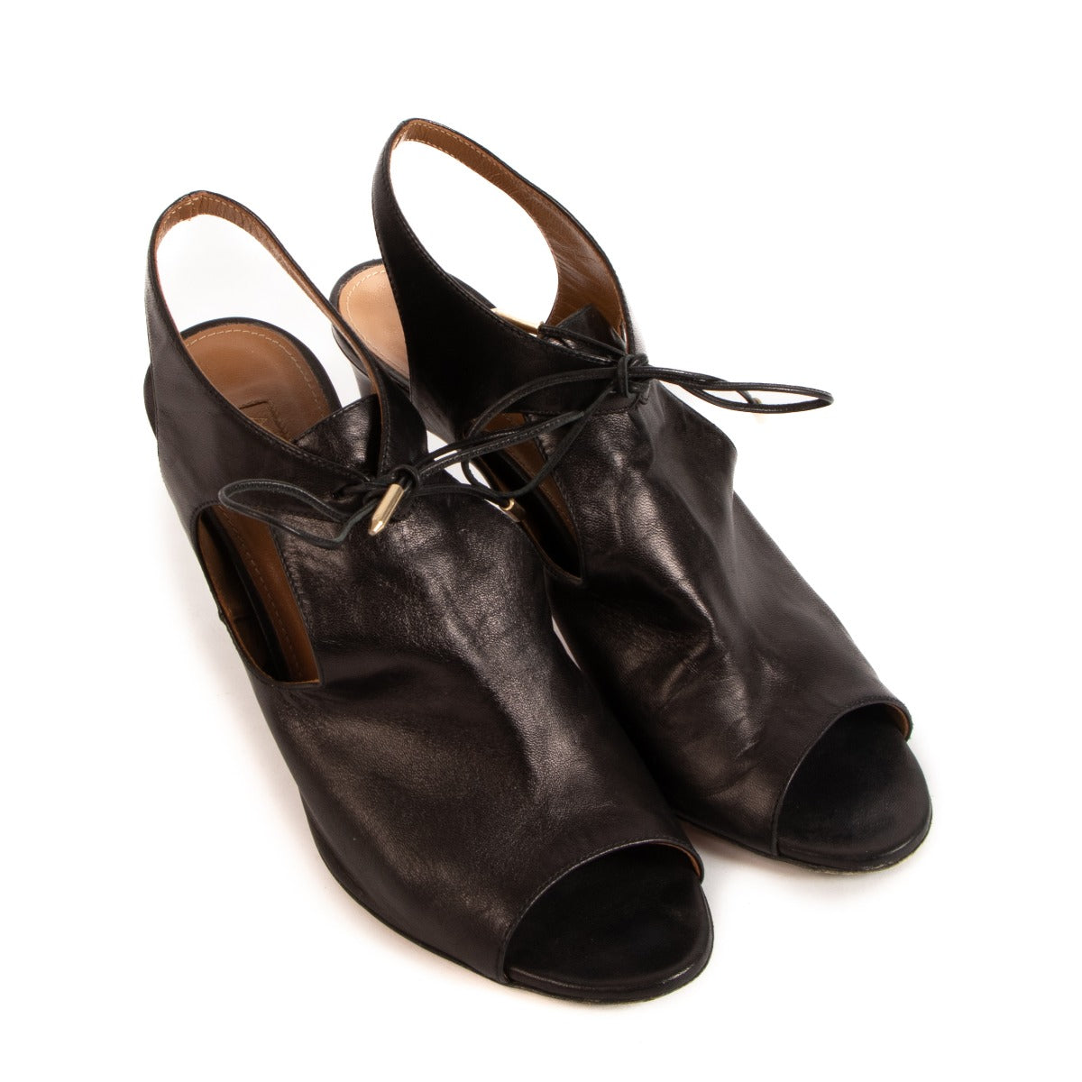 Aquazzura Black Lace Cut-Out Heels