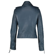 Balenciaga Blue Leather Biker Jacket