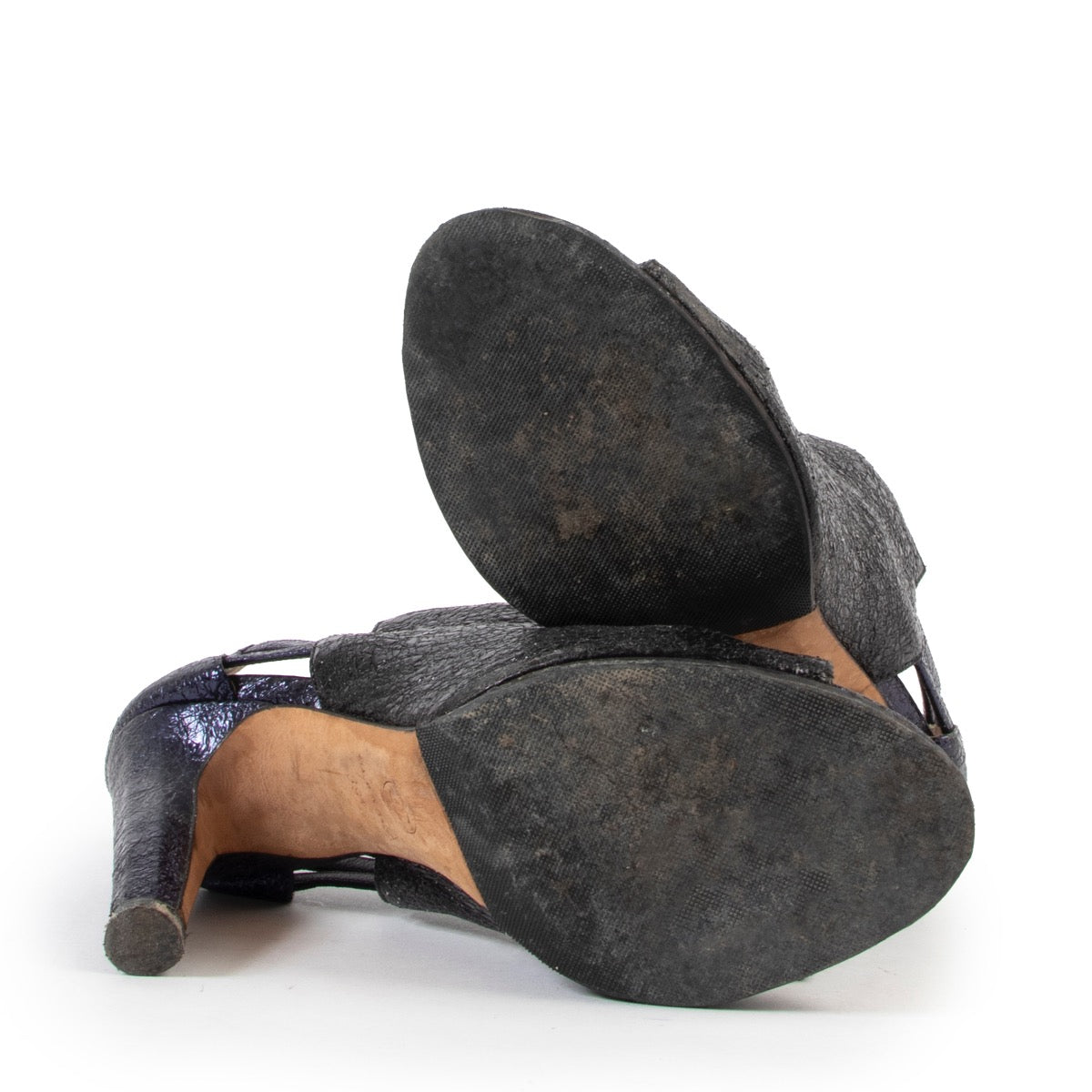 Escarpins Chanel scintillants bleu foncé - Taille 39,5