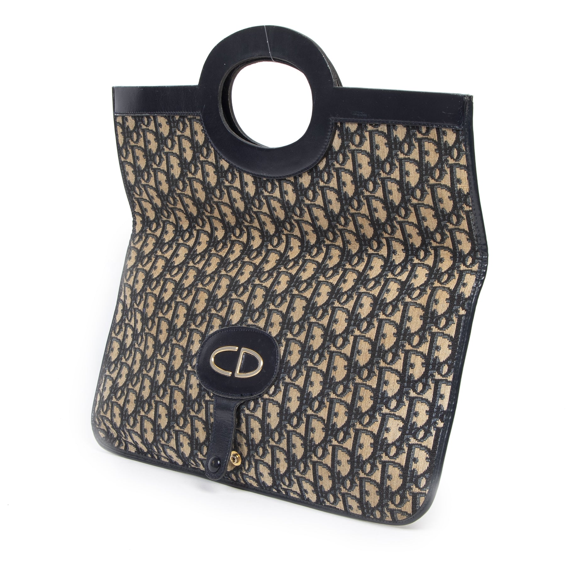 Authentic secondhand Christian Dior Oblique Monogram Canvas Clutch designer bags fashion luxury vintage webshop safe secure online shopping