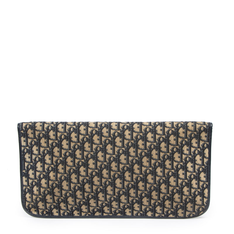 Authentic secondhand Christian Dior Oblique Monogram Canvas Clutch designer bags fashion luxury vintage webshop safe secure online shopping