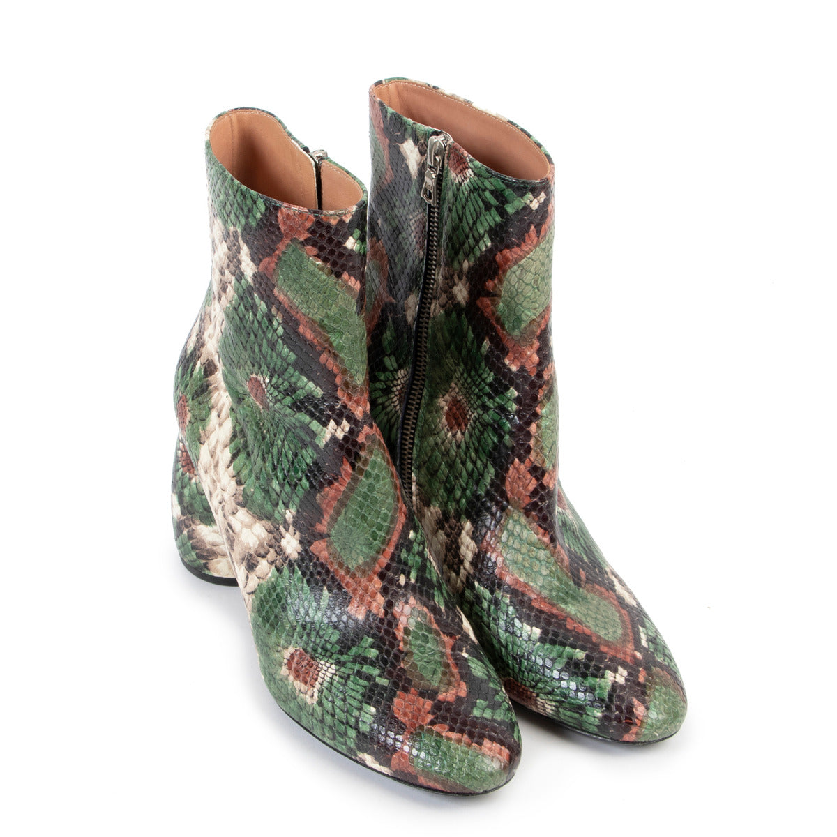 Dries Van Noten Green Python Boots - size 39