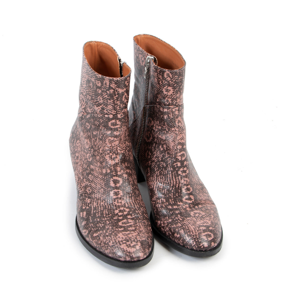 Bottes Dries Van Noten imprimé serpent rose - taille 39,5