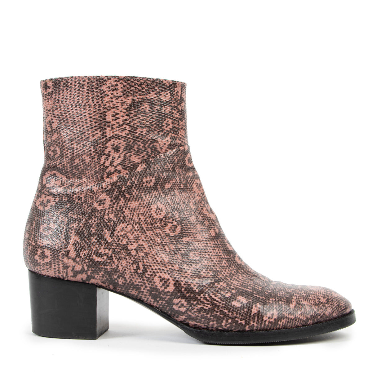 Bottes Dries Van Noten imprimé serpent rose - taille 39,5