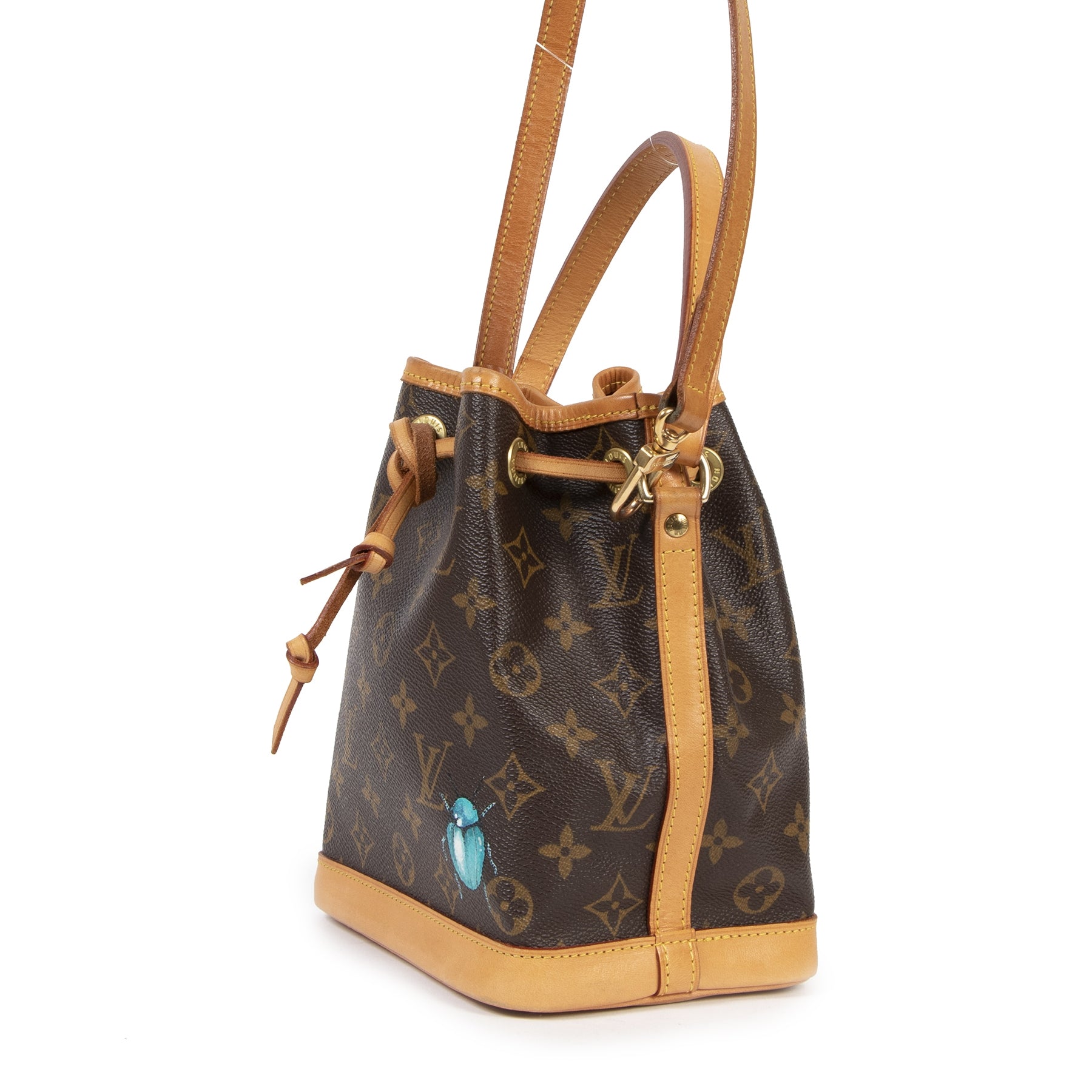 Authentieke Tweedehands Louis Vuitton Monogram Mini Noé Bucket Bag + Strap juiste prijs veilig online shoppen luxe merken webshop winkelen Antwerpen België mode fashion