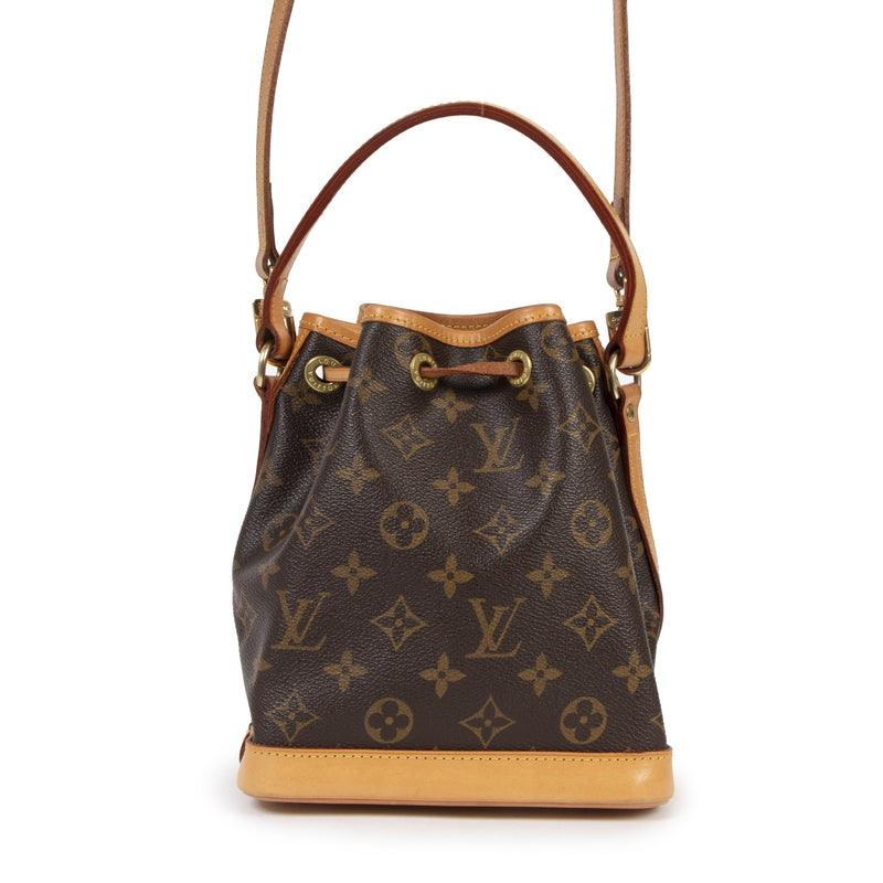Authentieke Tweedehands Louis Vuitton Monogram Mini Noé Bucket Bag + Strap juiste prijs veilig online shoppen luxe merken webshop winkelen Antwerpen België mode fashion