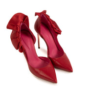 Oscar Tiye Red Ruched Pumps