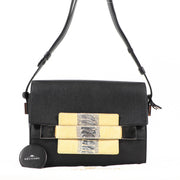 Delvaux Madame Black Polo/Ostrich Leg Crossbody Bag