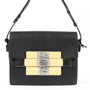 Delvaux Madame Black Polo/Ostrich Leg Crossbody Bag