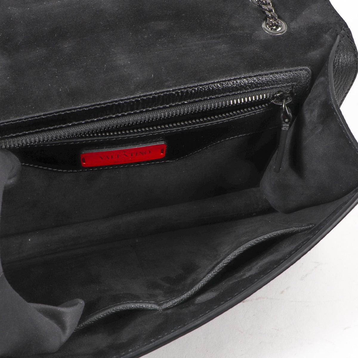 Valentino Garavani Black Rockstud Demilune Shoulder Bag