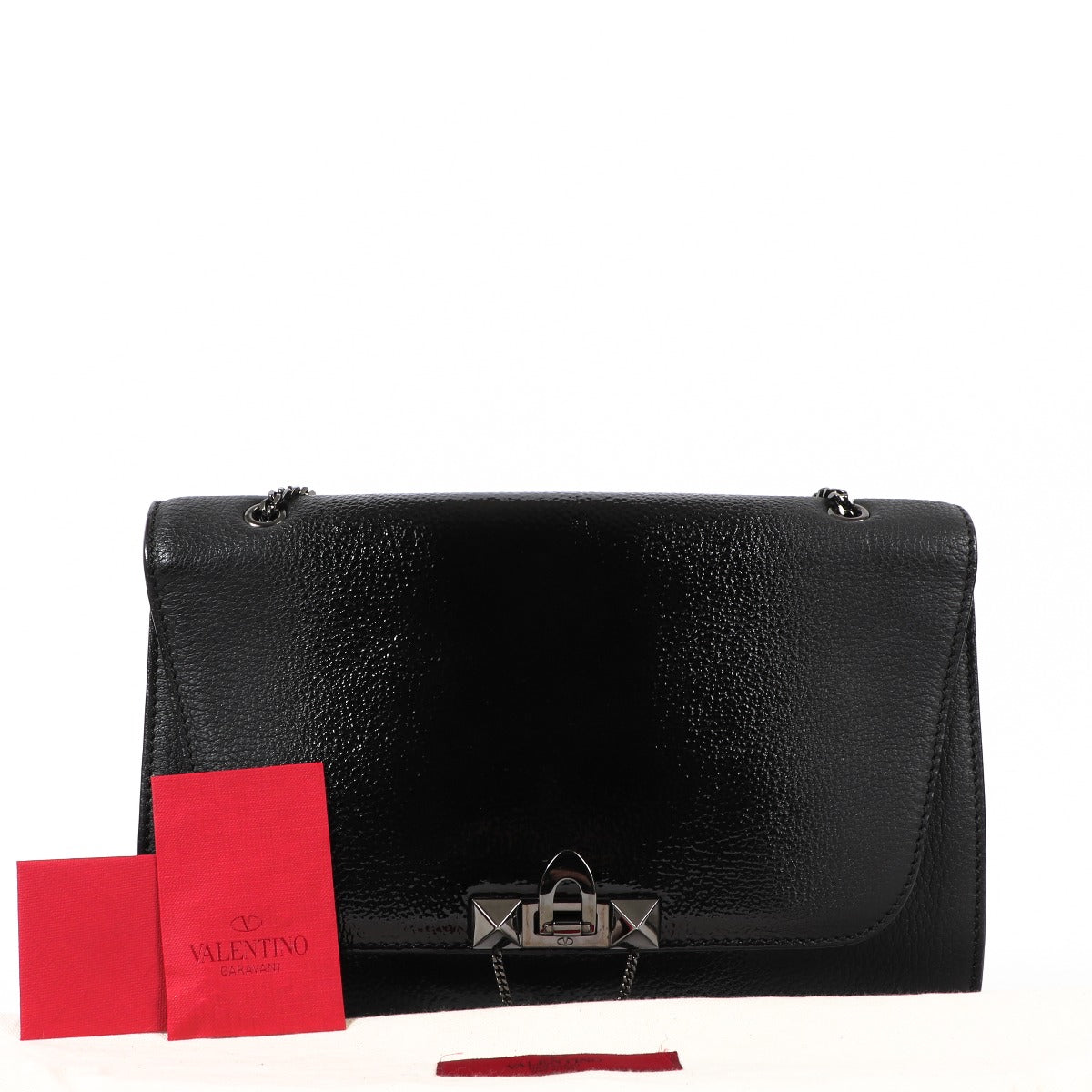 Valentino Garavani Black Rockstud Demilune Shoulder Bag