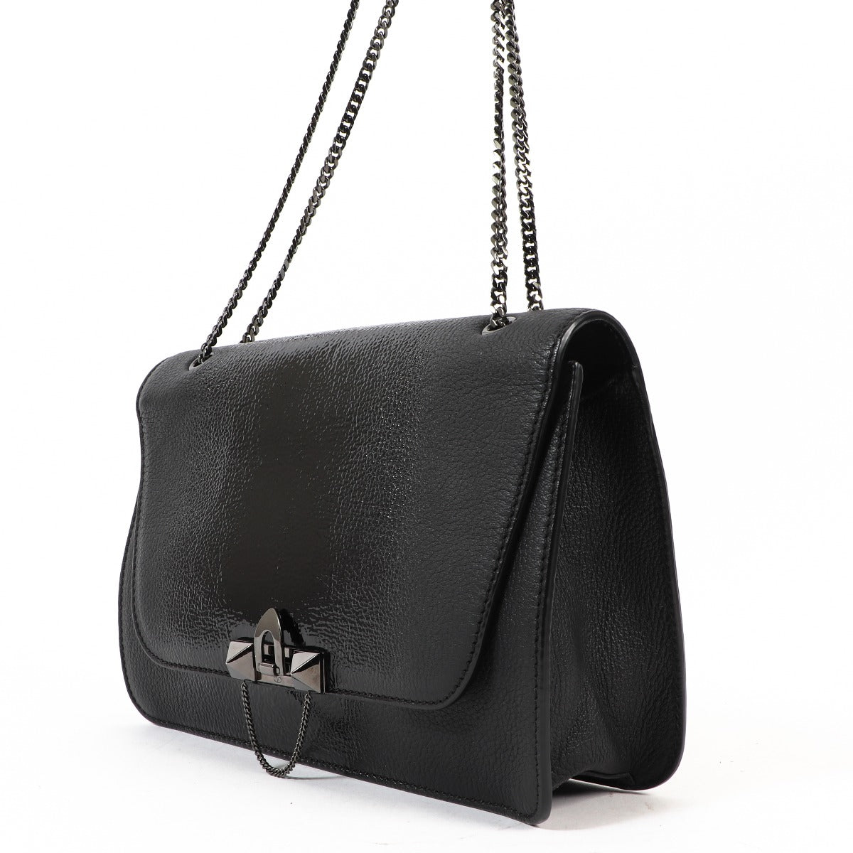 Valentino Garavani Black Rockstud Demilune Shoulder Bag