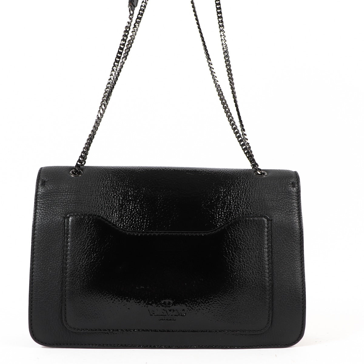 Valentino Garavani Black Rockstud Demilune Shoulder Bag