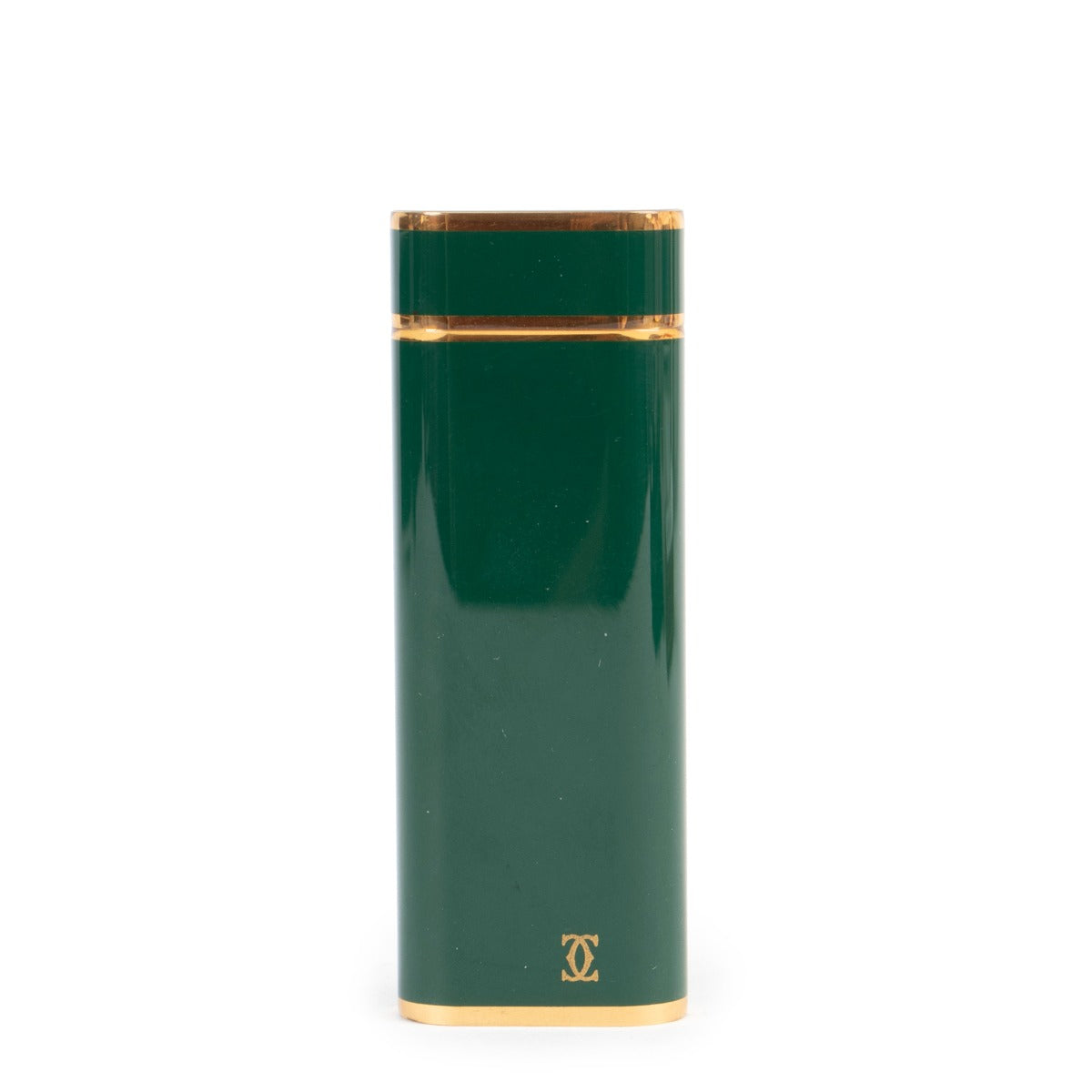 Cartier Racing Green Laque De Chine Gold Plated Lighter