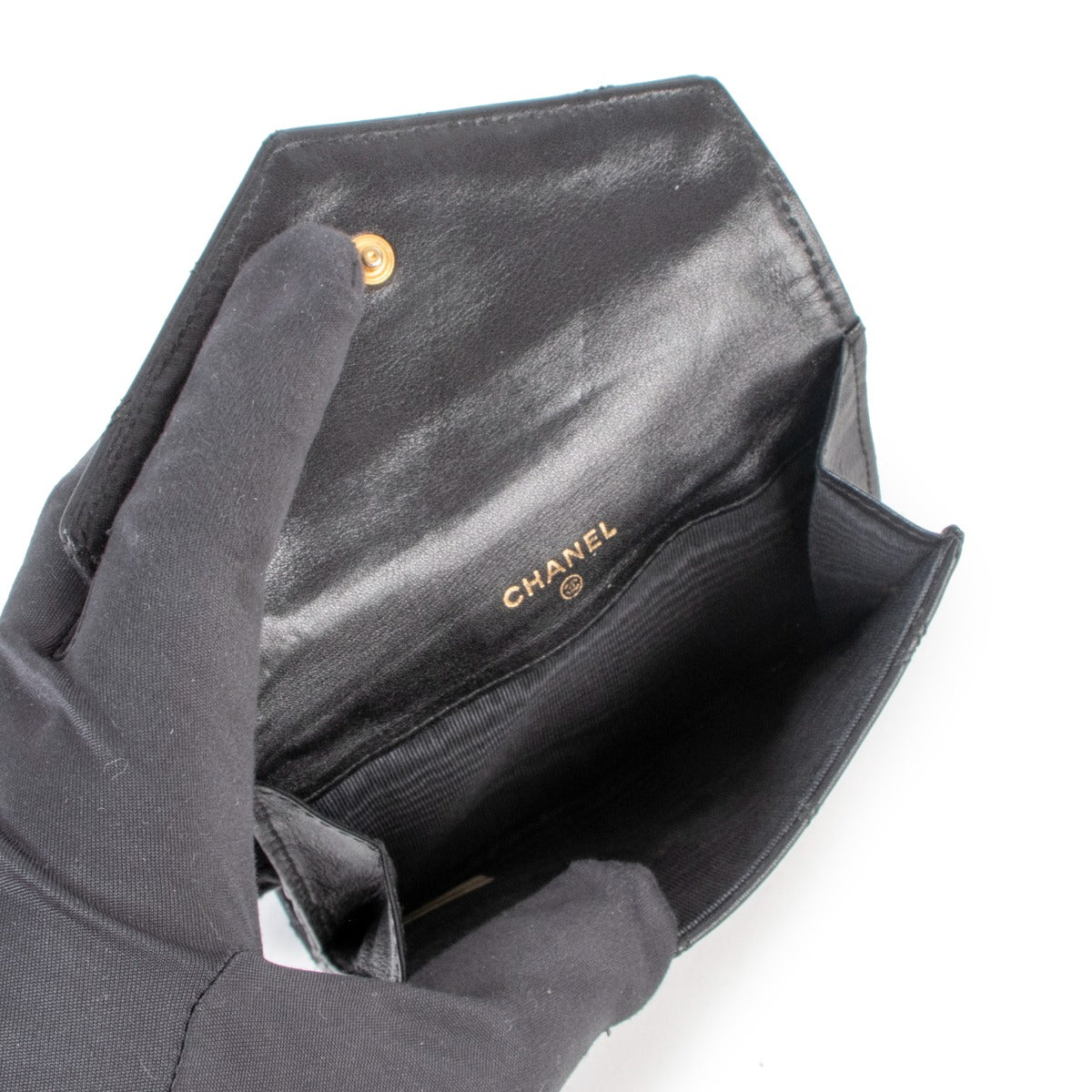 Chanel Black Quilted Calfskin Vintage Compact Wallet