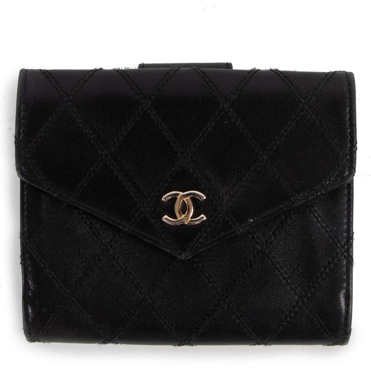 Chanel Black Quilted Calfskin Vintage Compact Wallet
