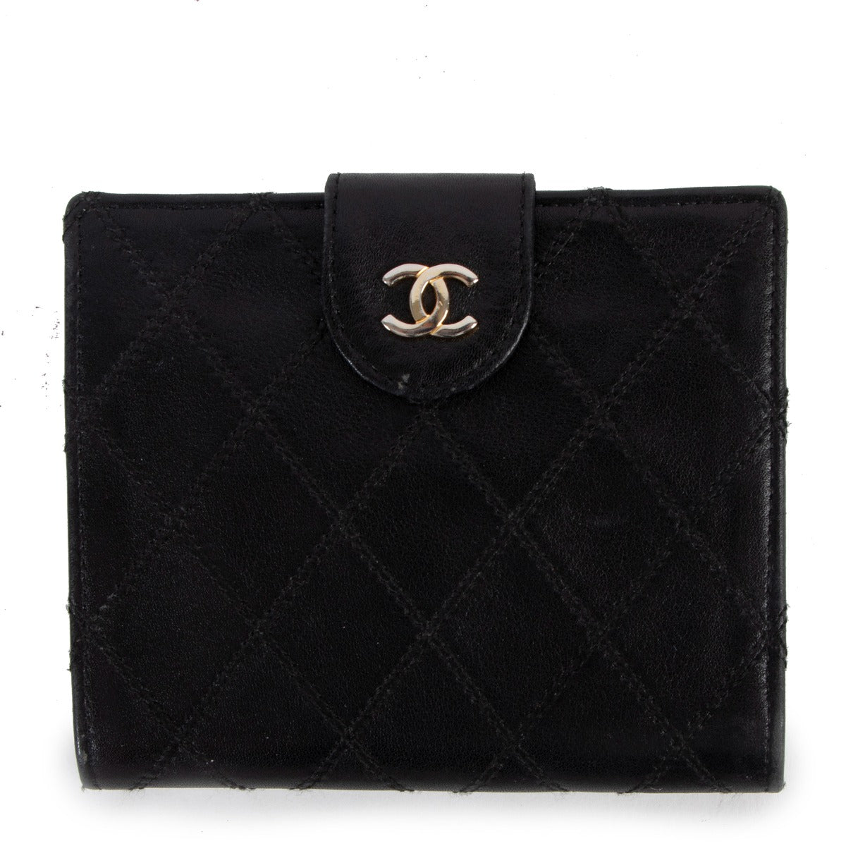 Chanel Black Quilted Calfskin Vintage Compact Wallet