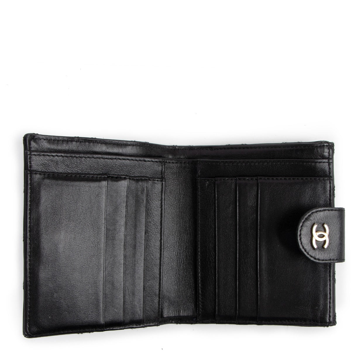 Chanel Black Quilted Calfskin Vintage Compact Wallet