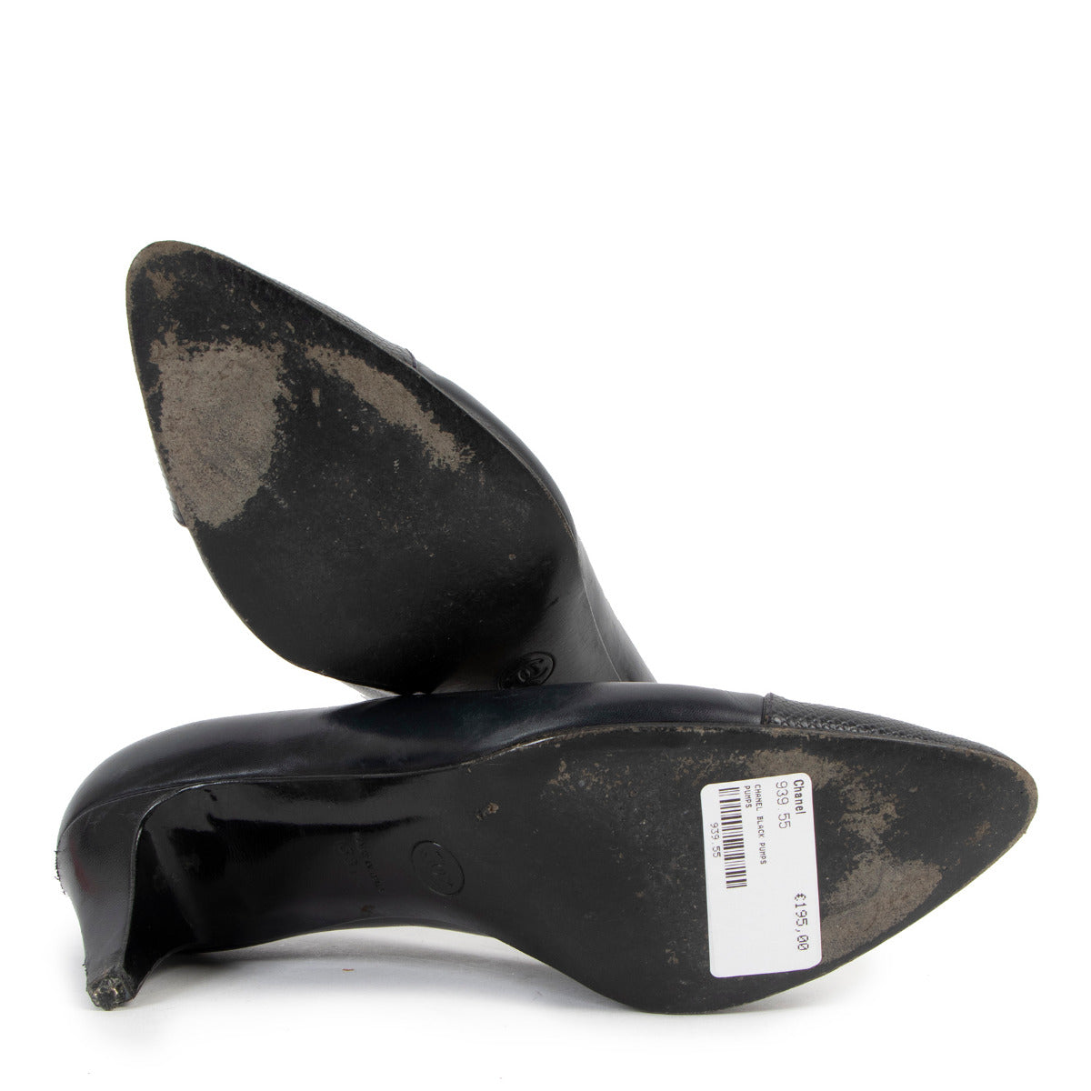 Chanel Zwart Leren Pumps Met Hagedissenafwerking - Maat 38,5