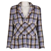 Spring 1995 Chanel 95P Lavender Plaid Tweed Jacket