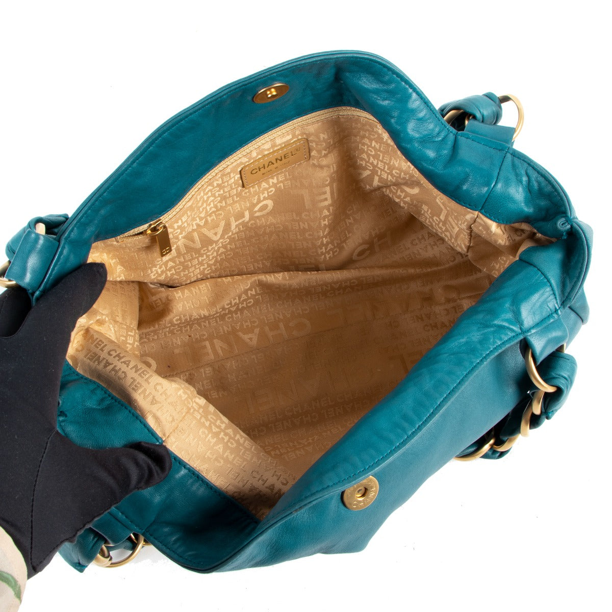 Chanel Blue Lambskin Olsen Shoulder Bag