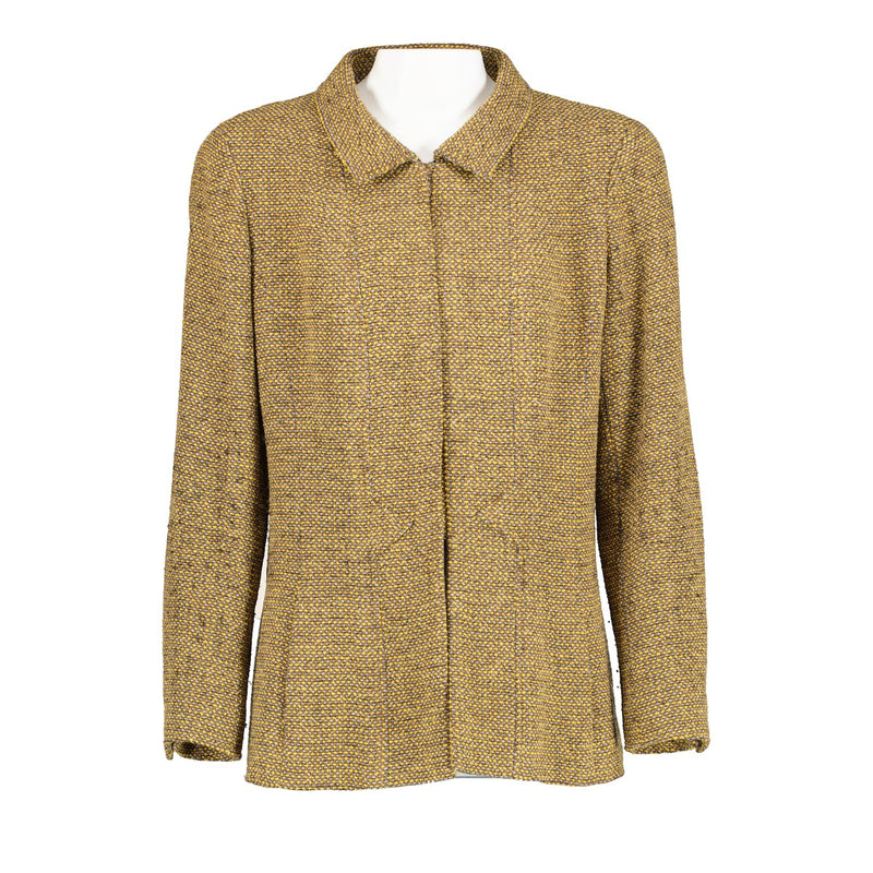 Chanel Fall 1996 Green Khaki Vintage Tweed Jacket