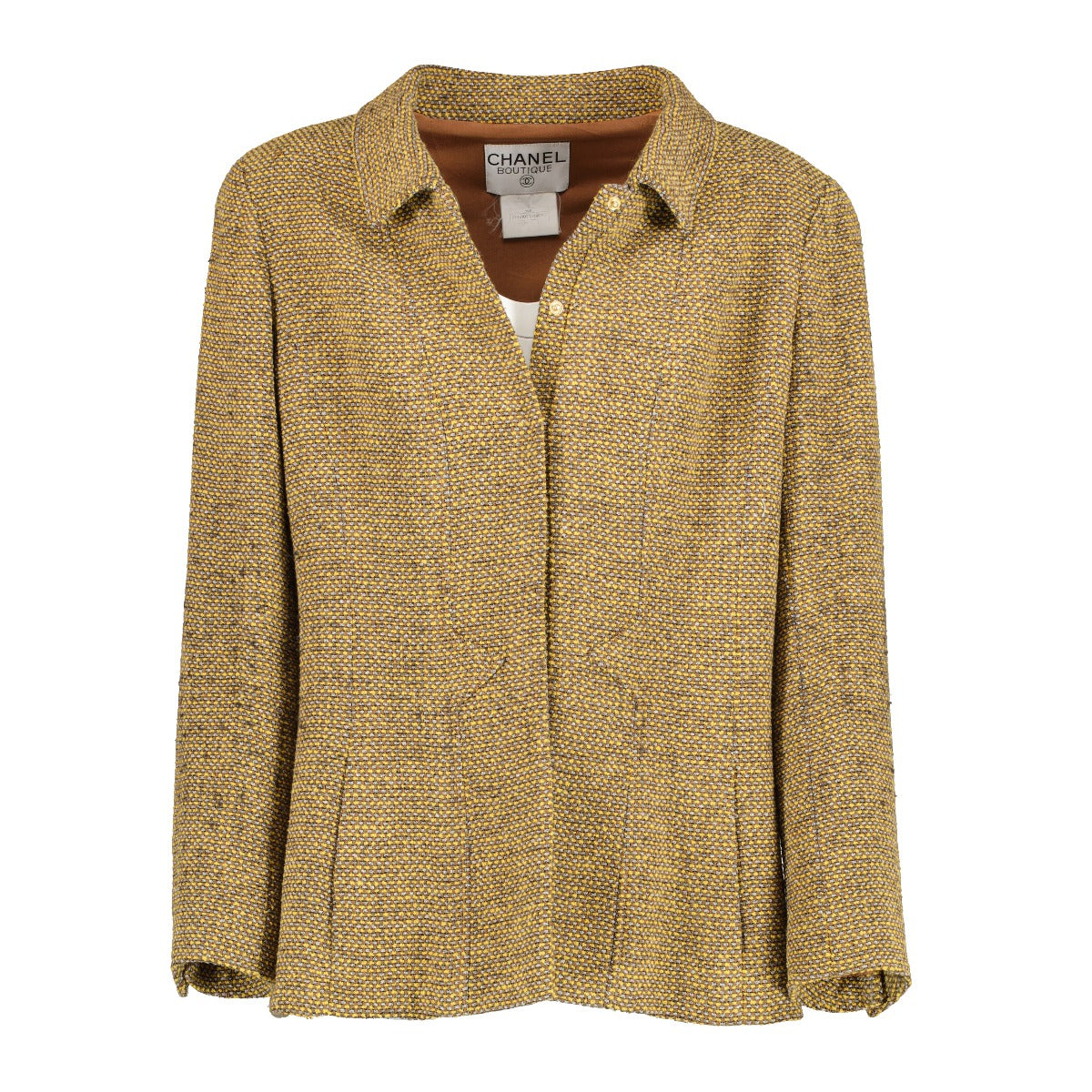 Chanel Fall 1996 Green Khaki Vintage Tweed Jacket