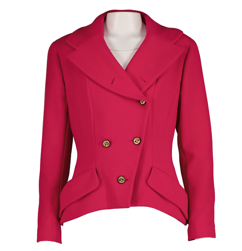 Chanel Fall/Winter 1991 Runway Hot Pink Blazer Jacket