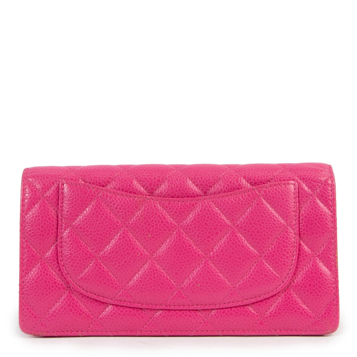 Chanel Hot Pink Quilted Caviar Leather Long Wallet