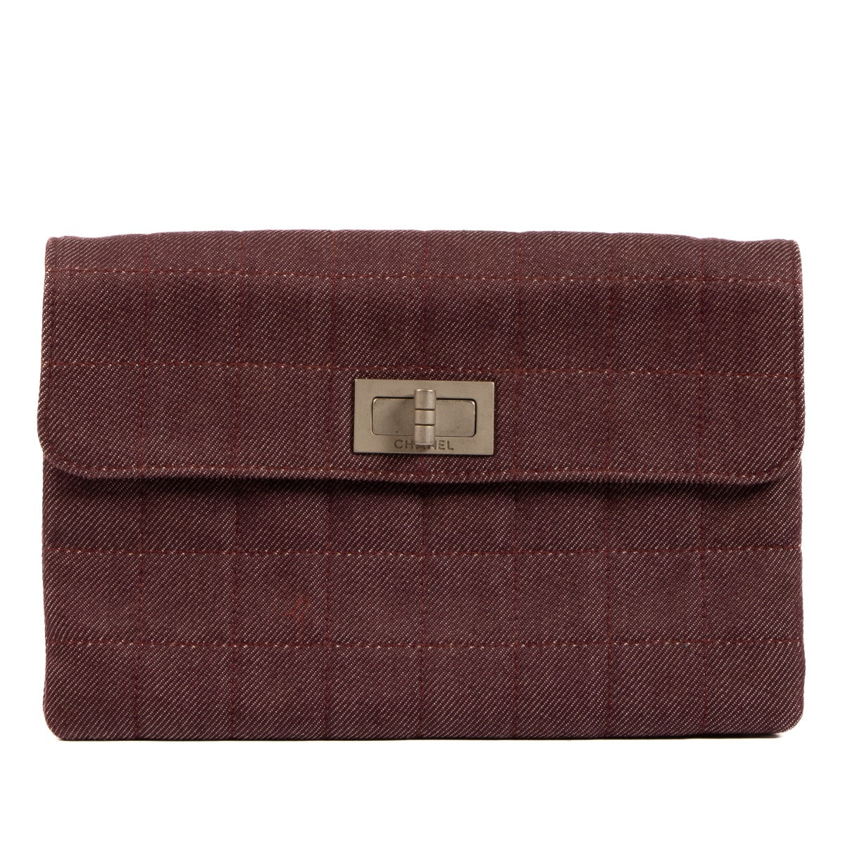 Chanel Burgundy Chocolate Bar 2.55 Clutch Bag
