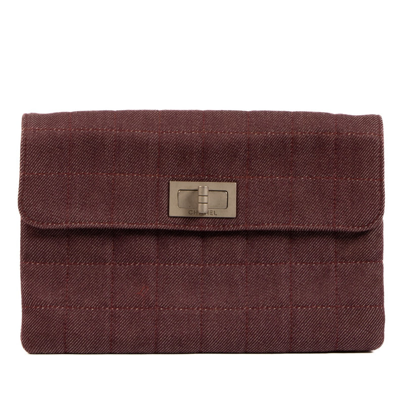 Chanel Burgundy Chocolate Bar 2.55 Clutch Bag