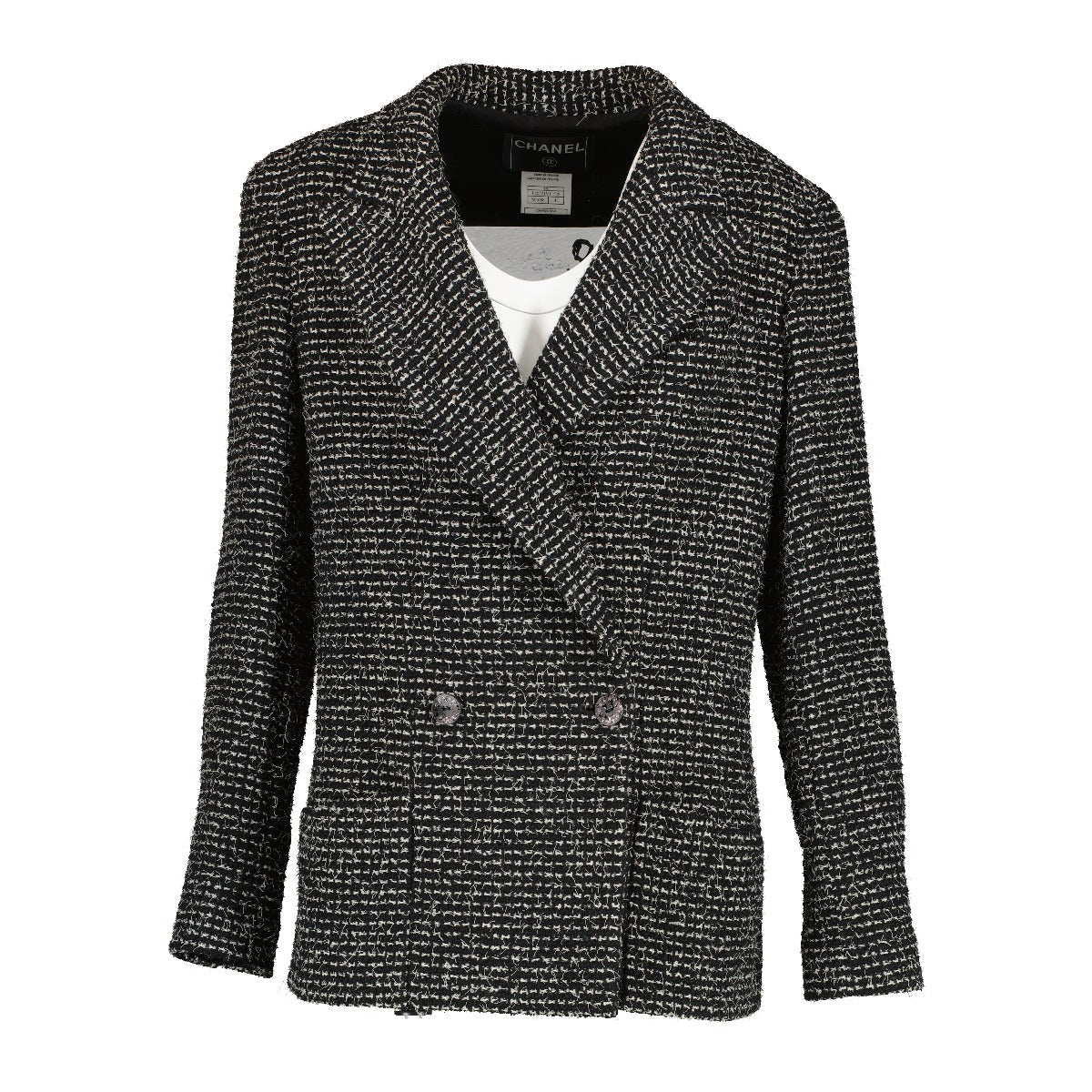 Chanel Cruise 2003 Black Tweed Blazer Jacket