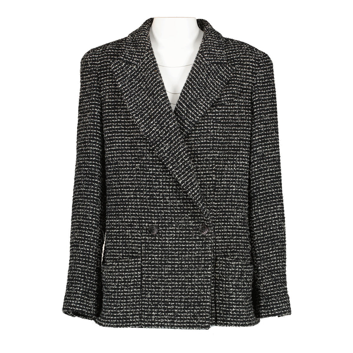 Chanel Cruise 2003 Black Tweed Blazer Jacket