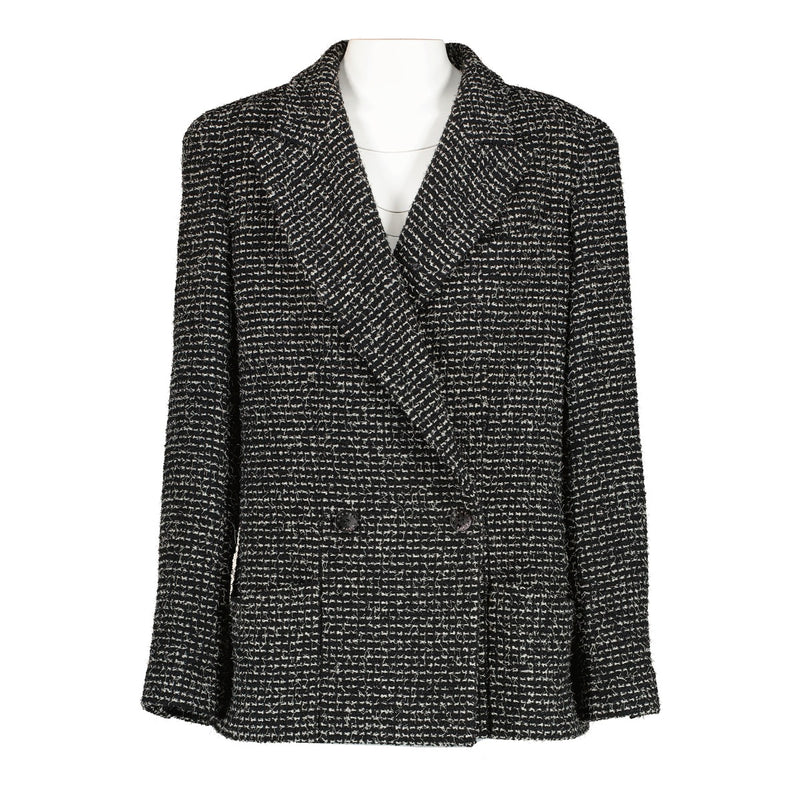 Chanel Cruise 2003 Black Tweed Blazer Jacket