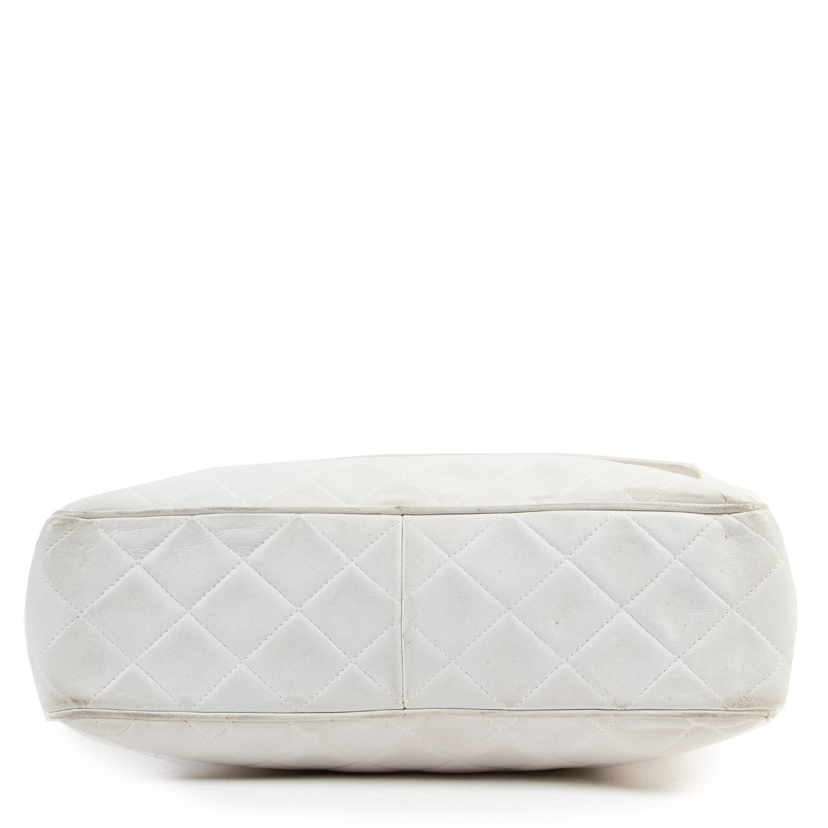 Chanel Vintage White Quilted Lambskin CC Tassel Camera Bag