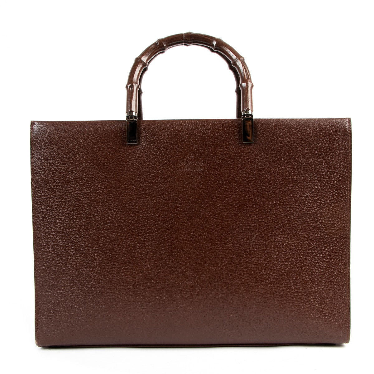 Buy authentic second hand Gucci Brown Leather Bamboo Top Handle Bag in good condition at Labellov in Antwerp.