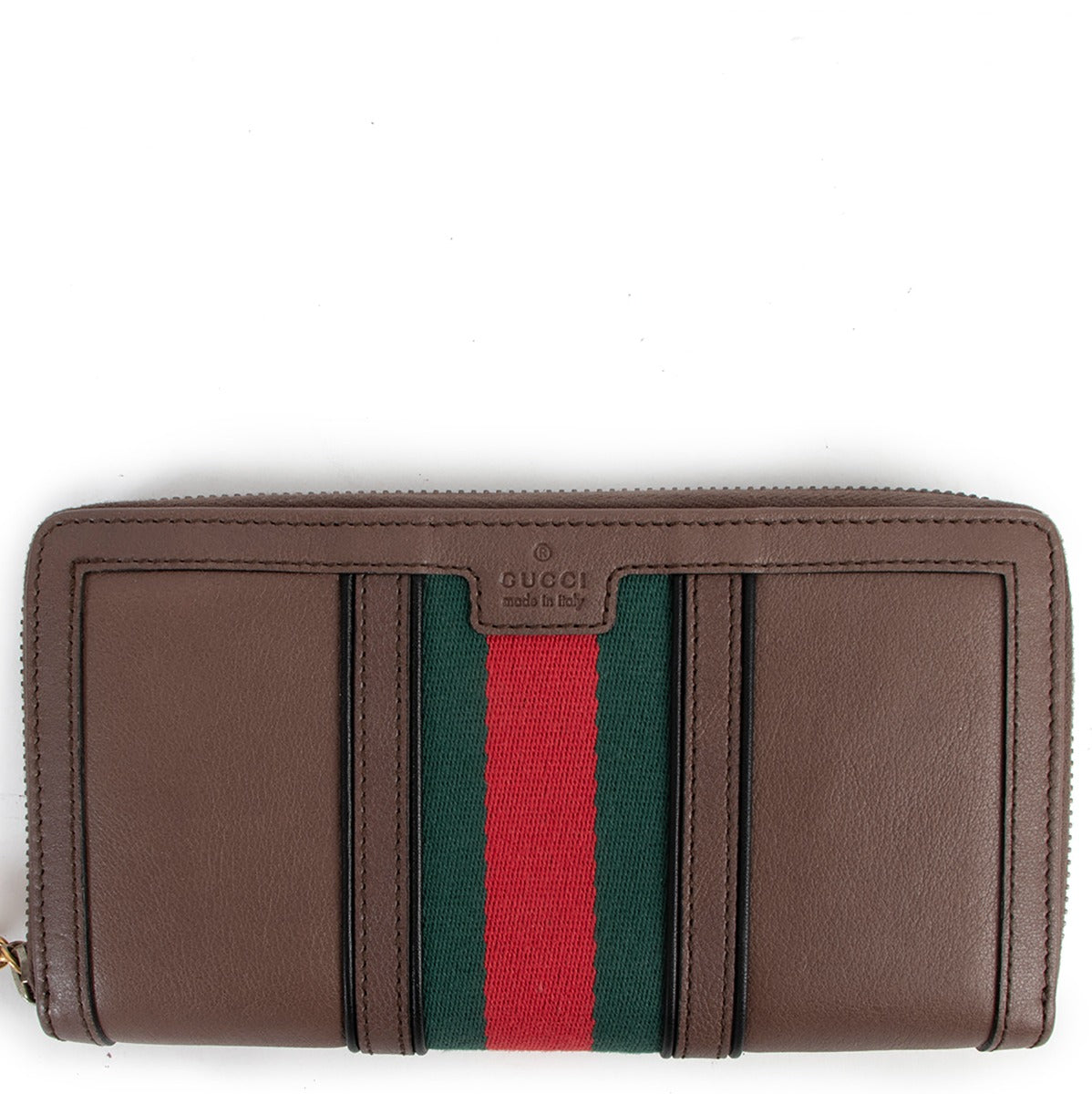 Gucci Rania Web Leather Zip Around Wallet