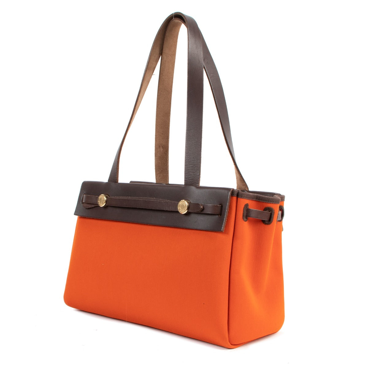 Hermès Orange/Red Herbag Cabas 2-In-1 Tote Bag